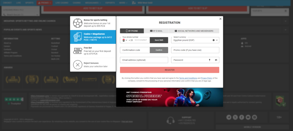 MegaPari Registration